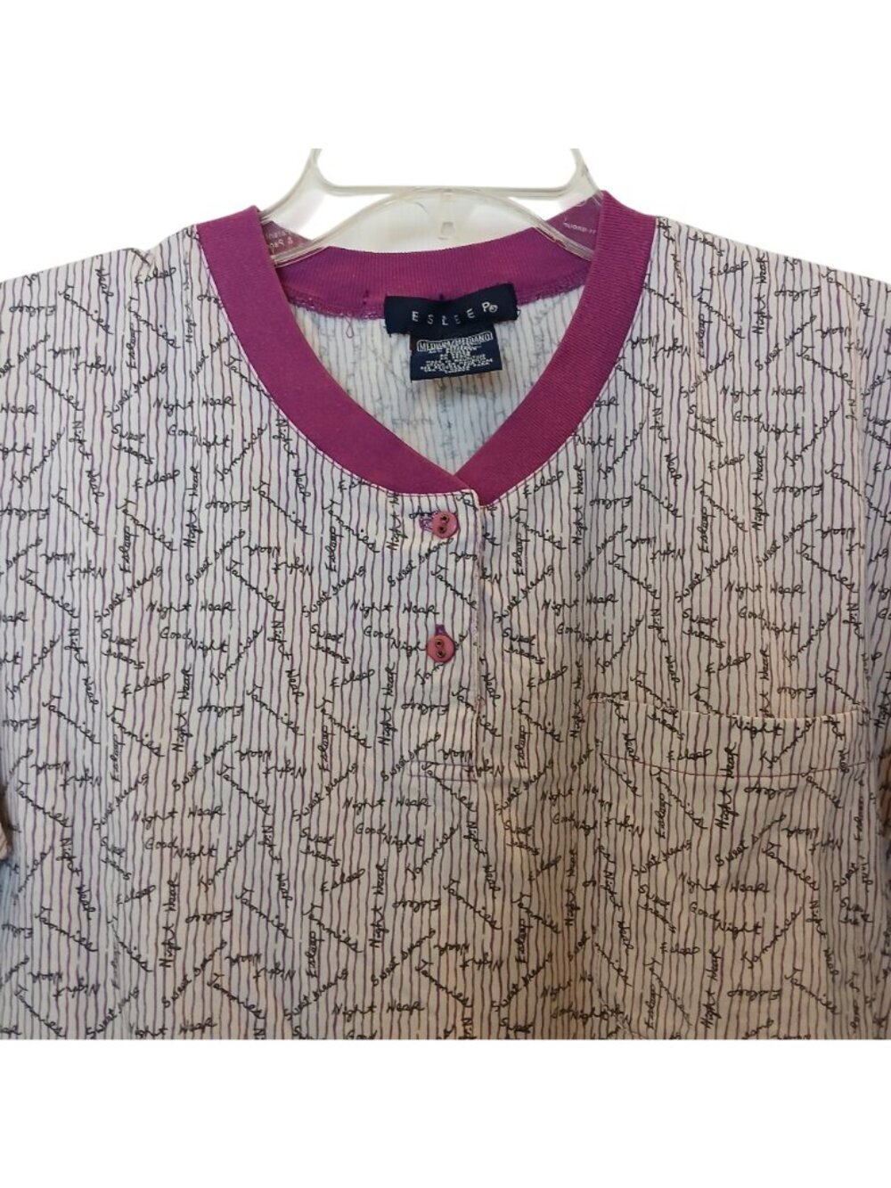 Vintage Esleep Womens Pajama Set Size Medium SS Shirt Shorts Cotton Blend #D-21 - Picture 6 of 10